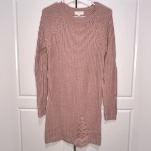 No Comment Distressed Sweater Dress Sz M